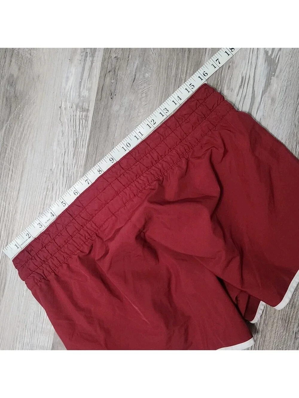 Vtg Nike Shorts Womens Medium Red Embroidered Logo Dolphin Hem Track  Low 2000s